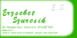 erzsebet szurcsik business card